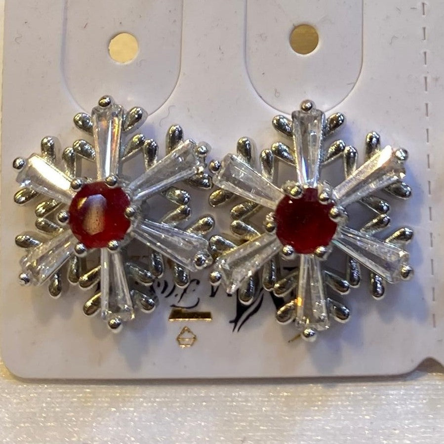 Radiant and Crystal Starburst Shape Earrings