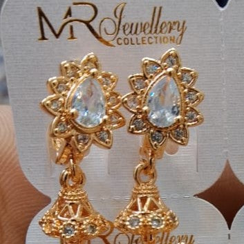 Elegant Teardrop Dangle Earrings with Floral Frame Design