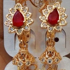 Elegant Teardrop Dangle Earrings with Floral Frame Design