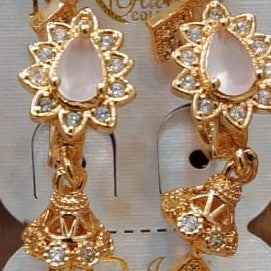 Elegant Teardrop Dangle Earrings with Floral Frame Design