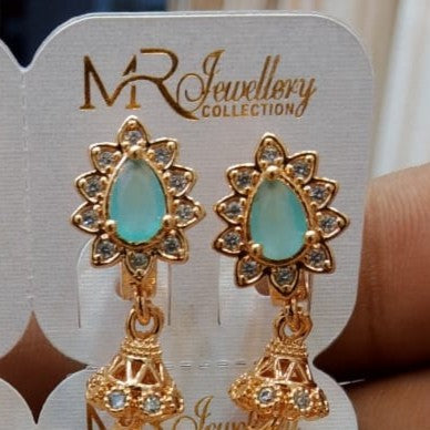 Elegant Teardrop Dangle Earrings with Floral Frame Design