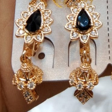 Elegant Teardrop Dangle Earrings with Floral Frame Design